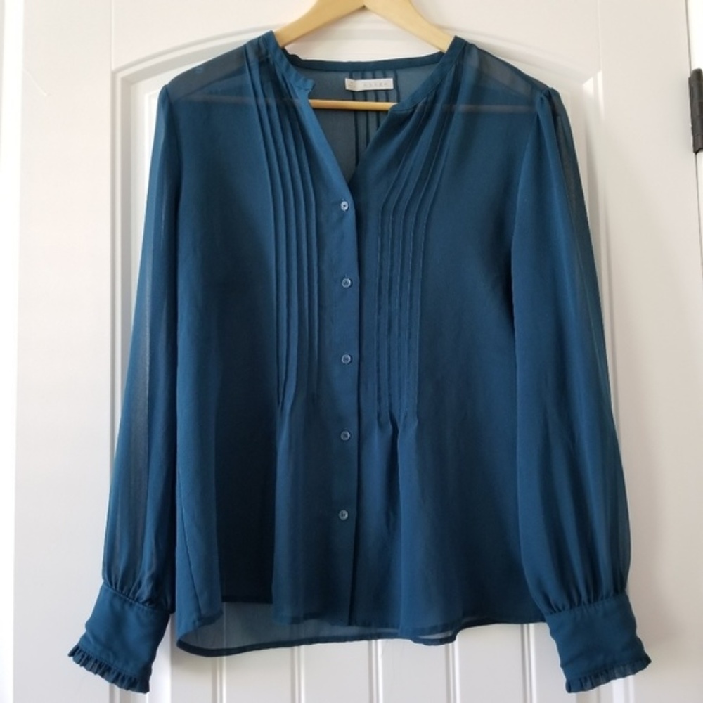 Nordstrom Hinge Teal Blouse